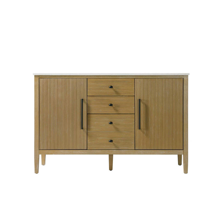 54 Inch Double Bathroom Vanity In Linen Oak - View 4 - Joshua Marshal
