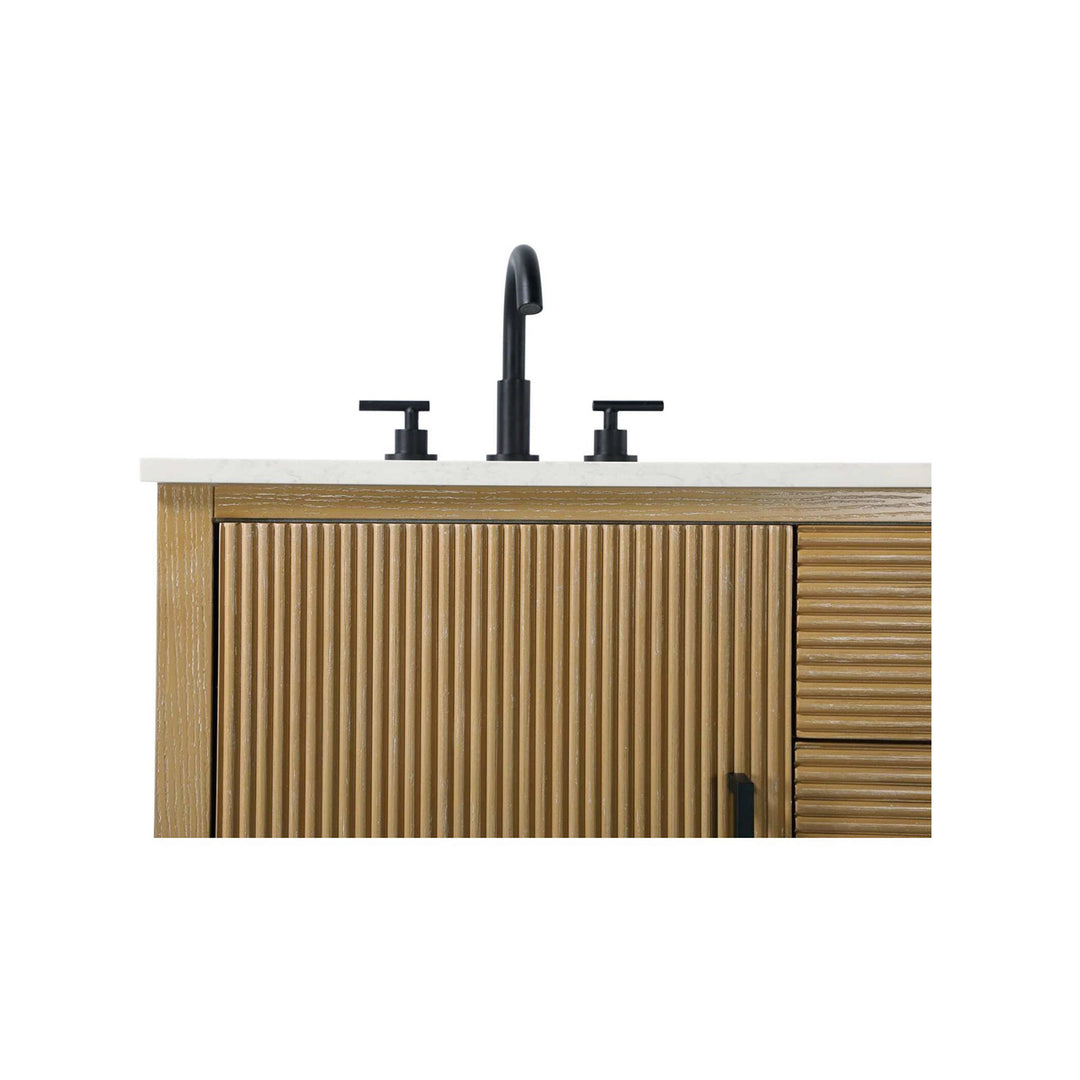 54 Inch Double Bathroom Vanity In Linen Oak - View 5 - Joshua Marshal