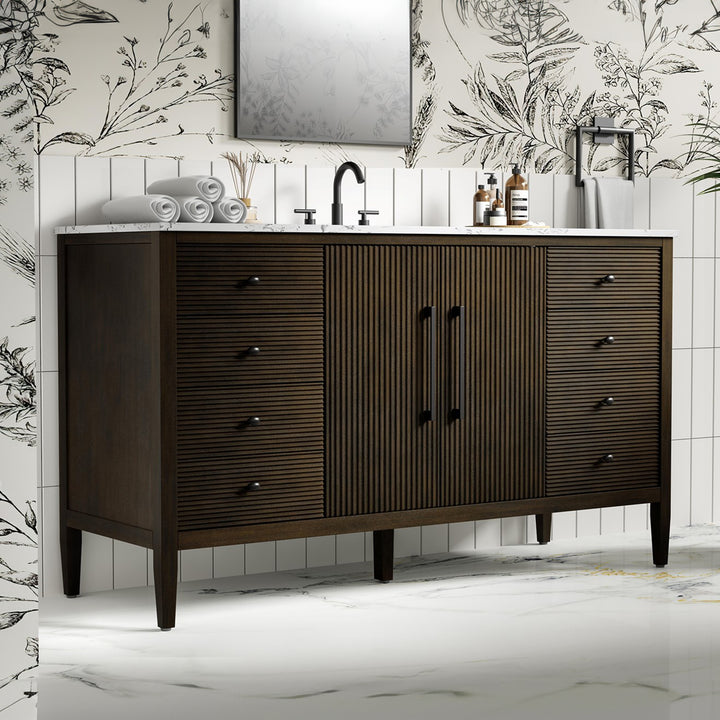60 Inch Single Bathroom Vanity Inchocolate Oak Chocolate Oak Finish - KITCHEN & BATH by Joshua Marshal