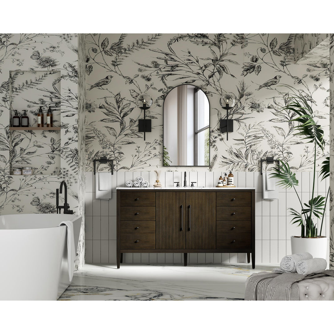 60 Inch Single Bathroom Vanity Inchocolate Oak - View 2 - Joshua Marshal