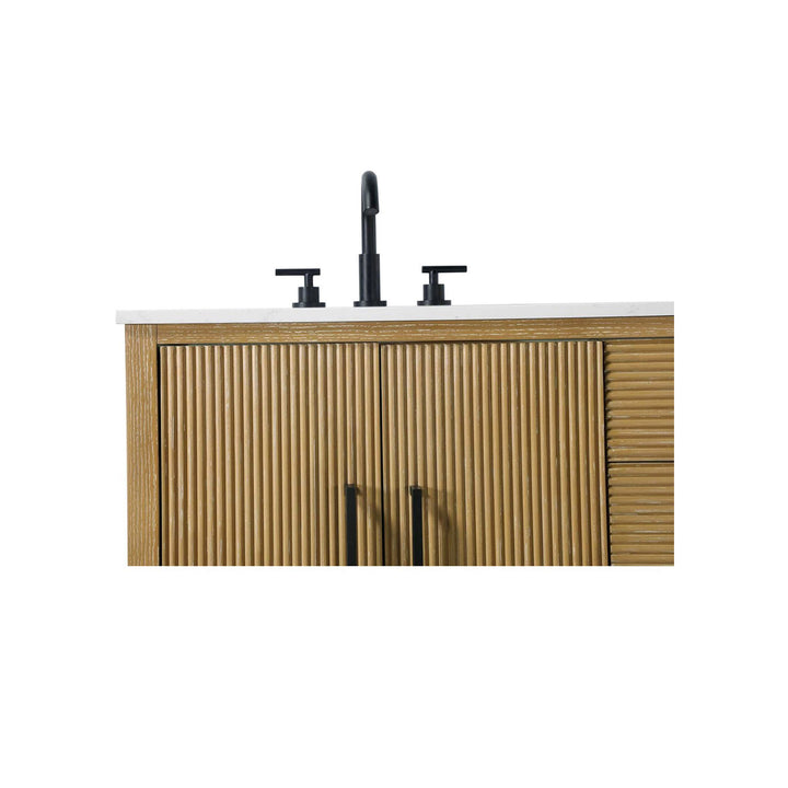 60 Inch Double Bathroom Vanity In Linen Oak - View 5 - Joshua Marshal