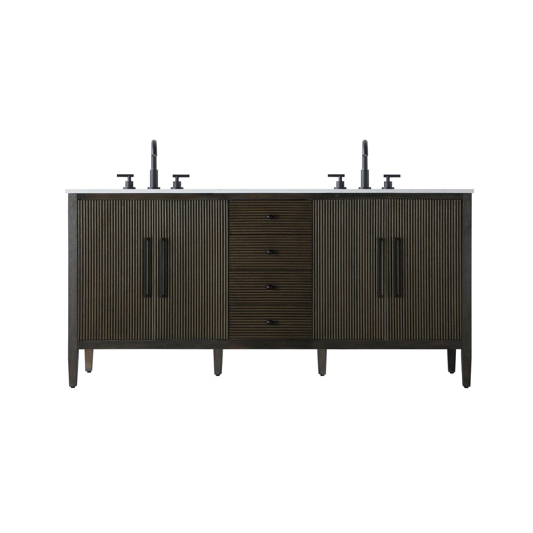 72 Inch Double Bathroom Vanity Inchocolate Oak - View 3 - Joshua Marshal