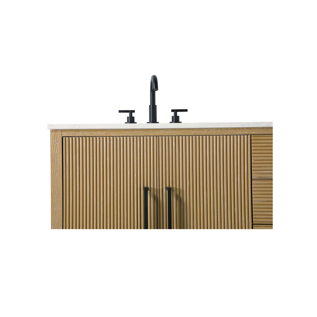 72 Inch Double Bathroom Vanity In Linen Oak - View 6 - Joshua Marshal