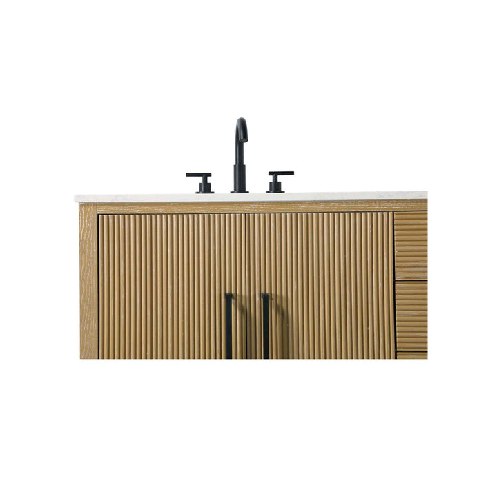 72 Inch Double Bathroom Vanity In Linen Oak - View 6 - Joshua Marshal