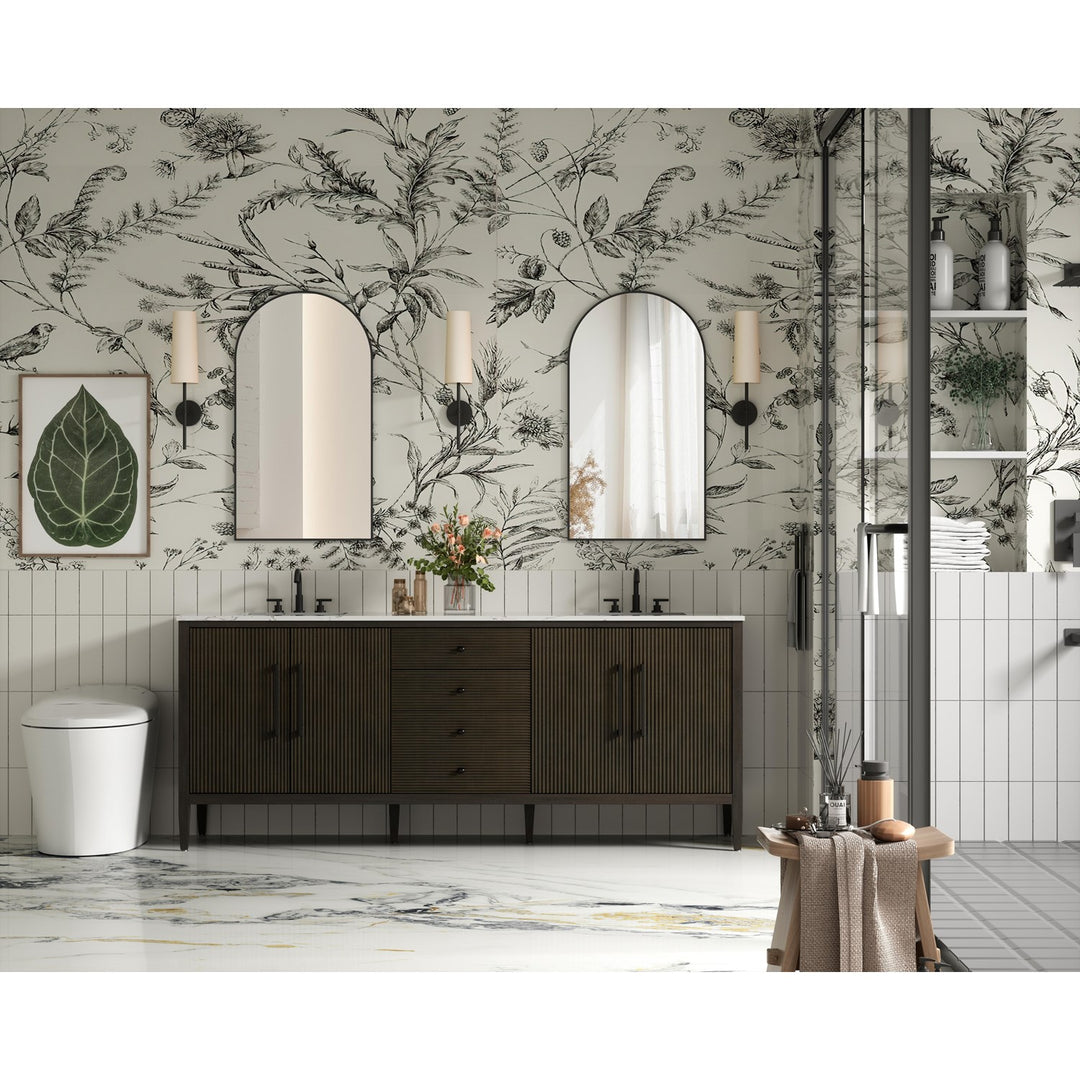 84 Inch Double Bathroom Vanity Inchocolate Oak - View 2 - Joshua Marshal