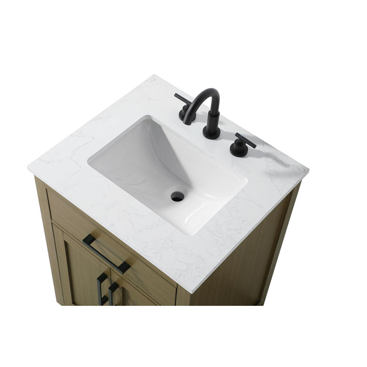 24 Inch Single Bathroom Vanity In Chestnut Brown - View 5 - Joshua Marshal