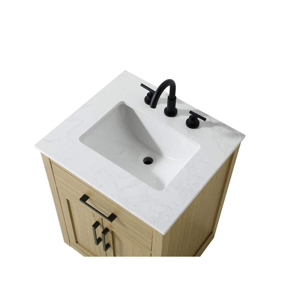 24 Inch Single Bathroom Vanity In Honey Brown - View 5 - Joshua Marshal