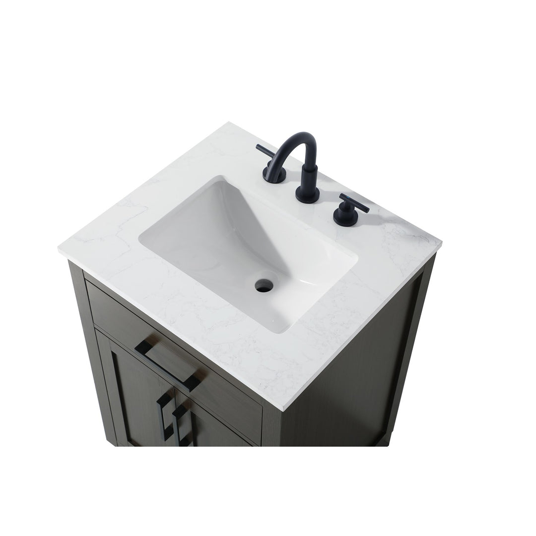 24 Inch Single Bathroom Vanity In Mocha Brown - View 5 - Joshua Marshal