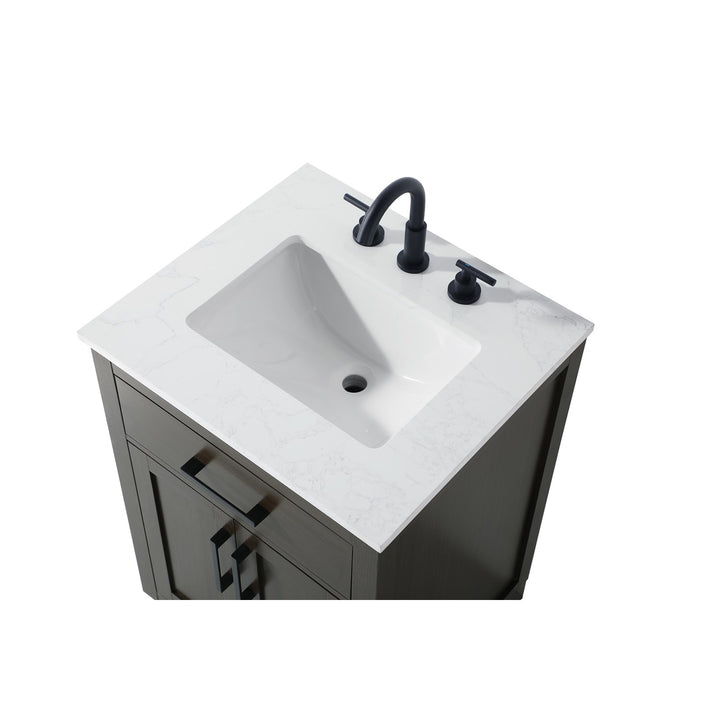 24 Inch Single Bathroom Vanity In Mocha Brown - View 5 - Joshua Marshal