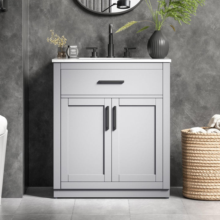 30 Inch Single Bathroom Vanity In Grey Grey Finish - KITCHEN & BATH by Joshua Marshal