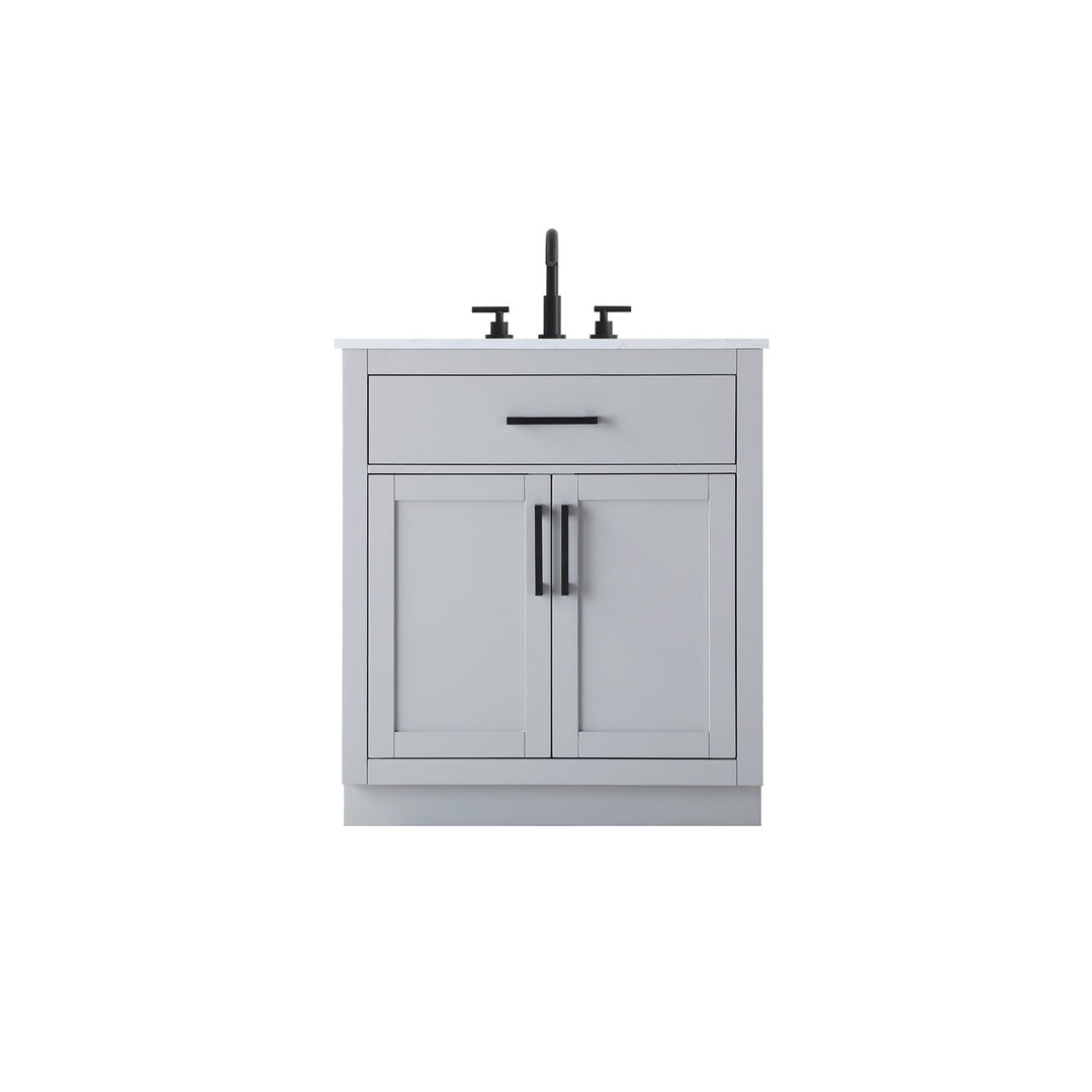 30 Inch Single Bathroom Vanity In Grey - View 3 - Joshua Marshal