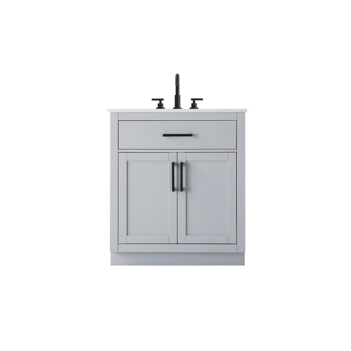 30 Inch Single Bathroom Vanity In Grey - View 3 - Joshua Marshal
