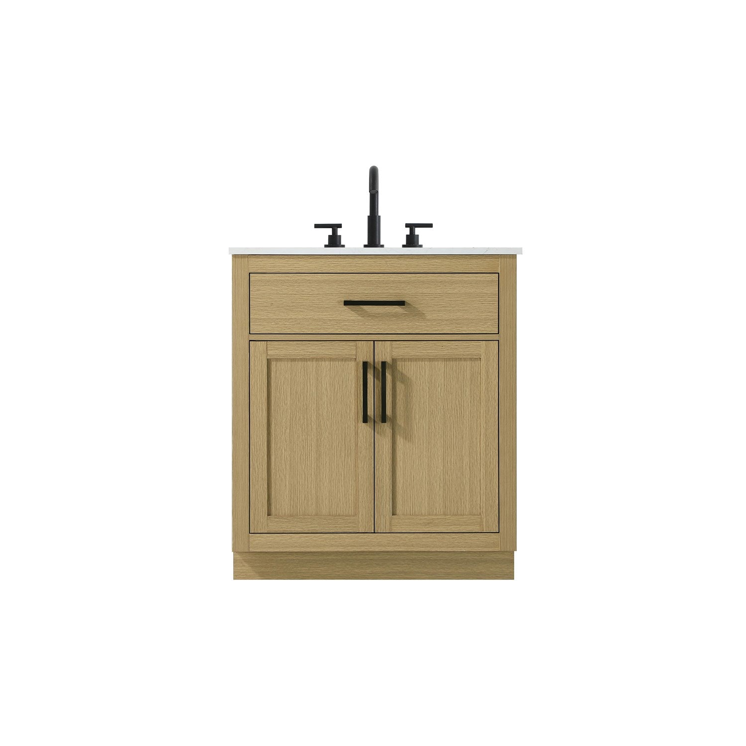 30 Inch Single Bathroom Vanity In Honey Brown - View 3 - Joshua Marshal
