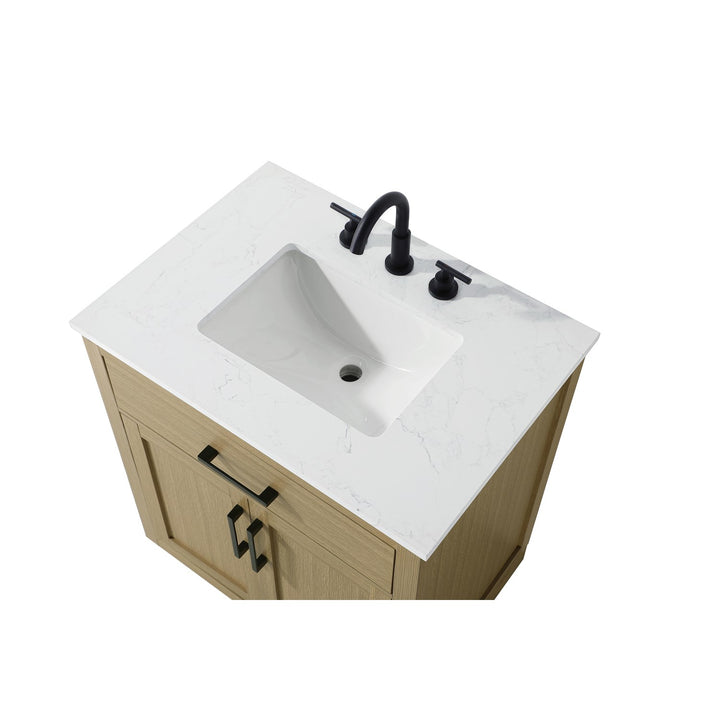 30 Inch Single Bathroom Vanity In Honey Brown - View 5 - Joshua Marshal