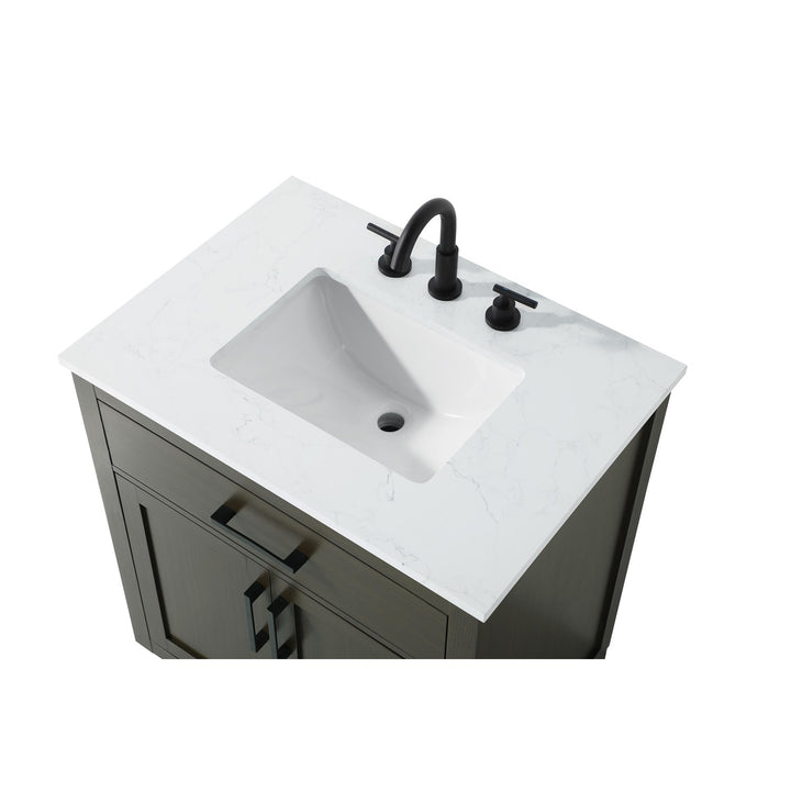 30 Inch Single Bathroom Vanity In Mocha Brown - View 5 - Joshua Marshal
