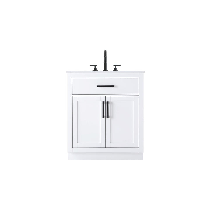 30 Inch Single Bathroom Vanity In White - View 3 - Joshua Marshal