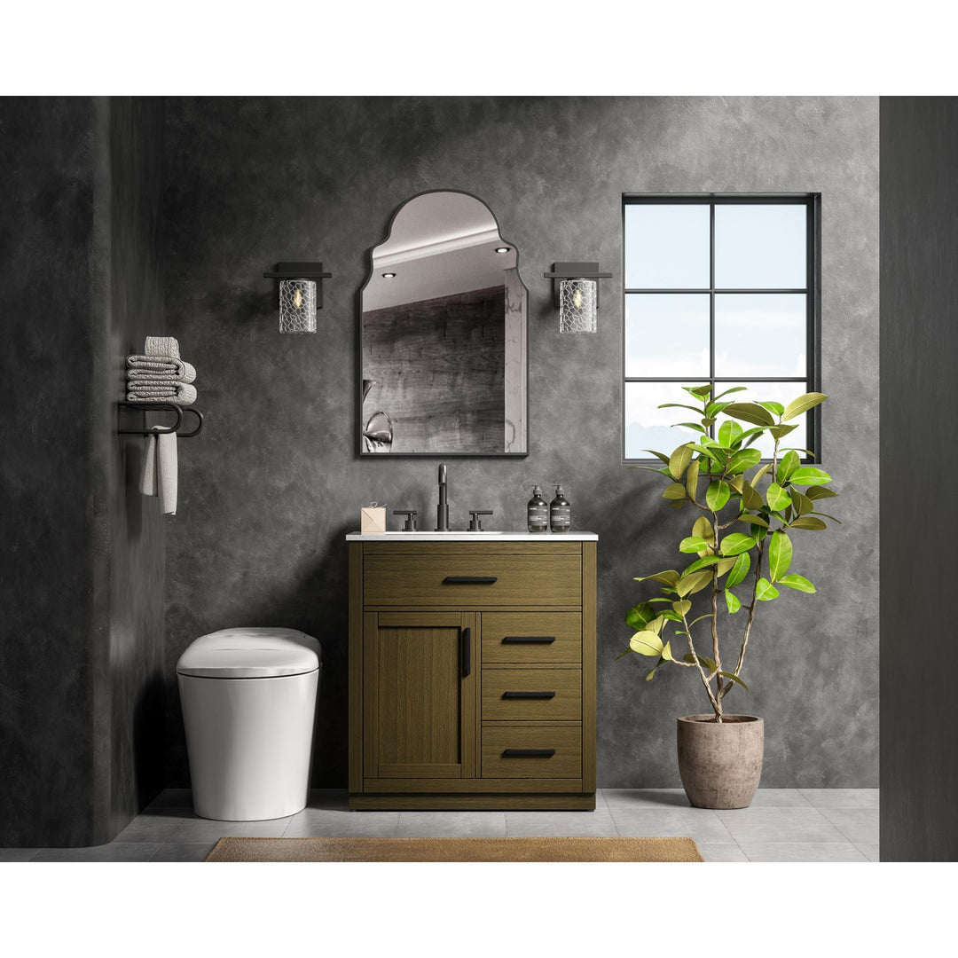 32 Inch Single Bathroom Vanity In Chestnut Brown - View 2 - Joshua Marshal
