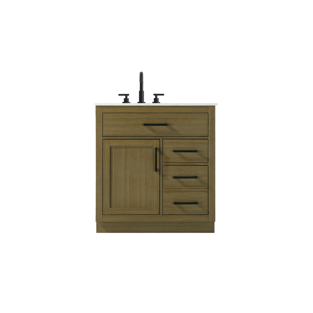 32 Inch Single Bathroom Vanity In Chestnut Brown - View 3 - Joshua Marshal