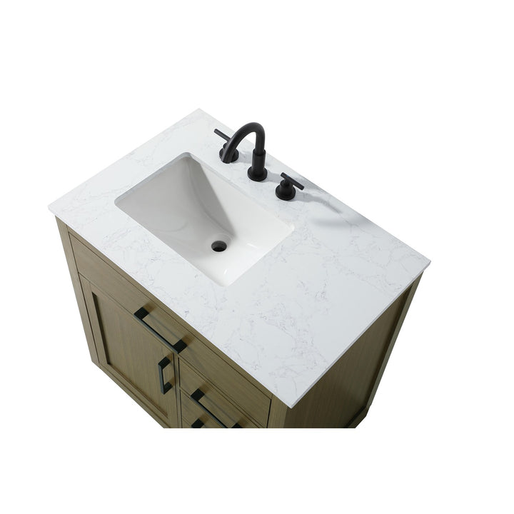 32 Inch Single Bathroom Vanity In Chestnut Brown - View 5 - Joshua Marshal