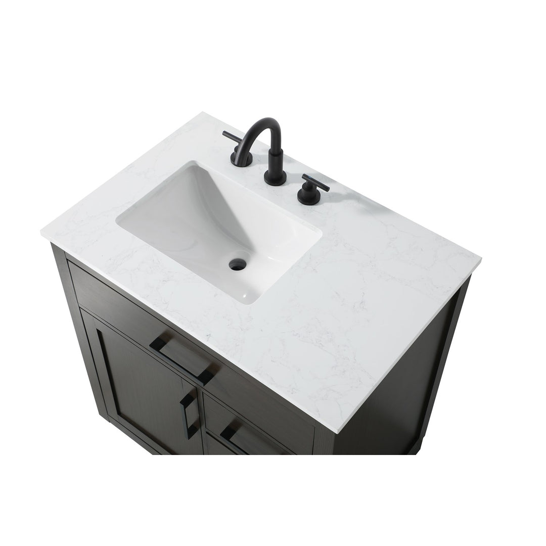32 Inch Single Bathroom Vanity In Mocha Brown - View 5 - Joshua Marshal