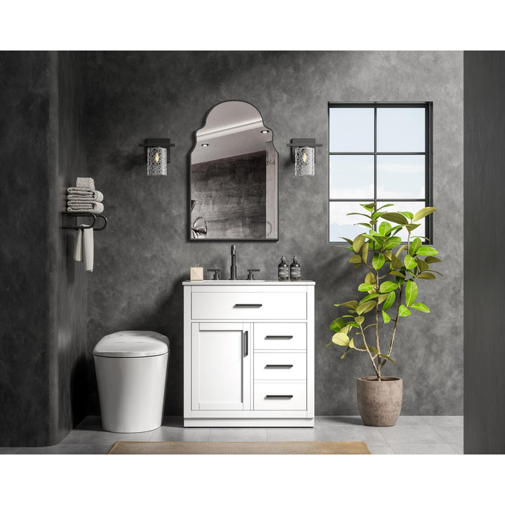 32 Inch Single Bathroom Vanity In White - View 2 - Joshua Marshal