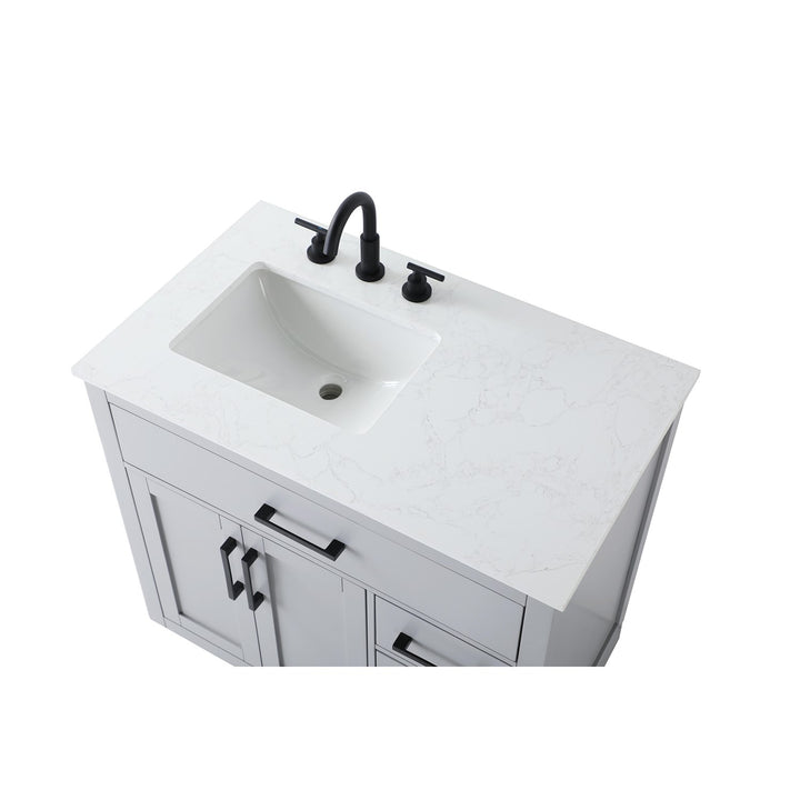 36 Inch Single Bathroom Vanity In Grey - View 5 - Joshua Marshal