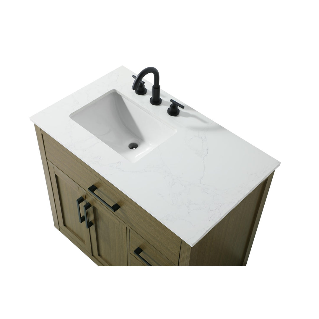 36 Inch Single Bathroom Vanity In Chestnut Brown - View 5 - Joshua Marshal