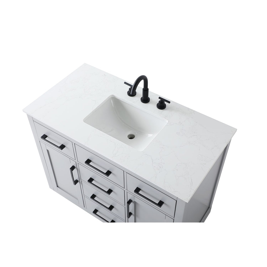 42 Inch Single Bathroom Vanity In Grey - View 5 - Joshua Marshal