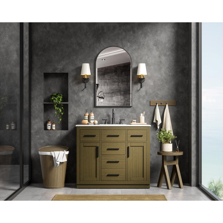 42 Inch Single Bathroom Vanity In Chestnut Brown - View 2 - Joshua Marshal