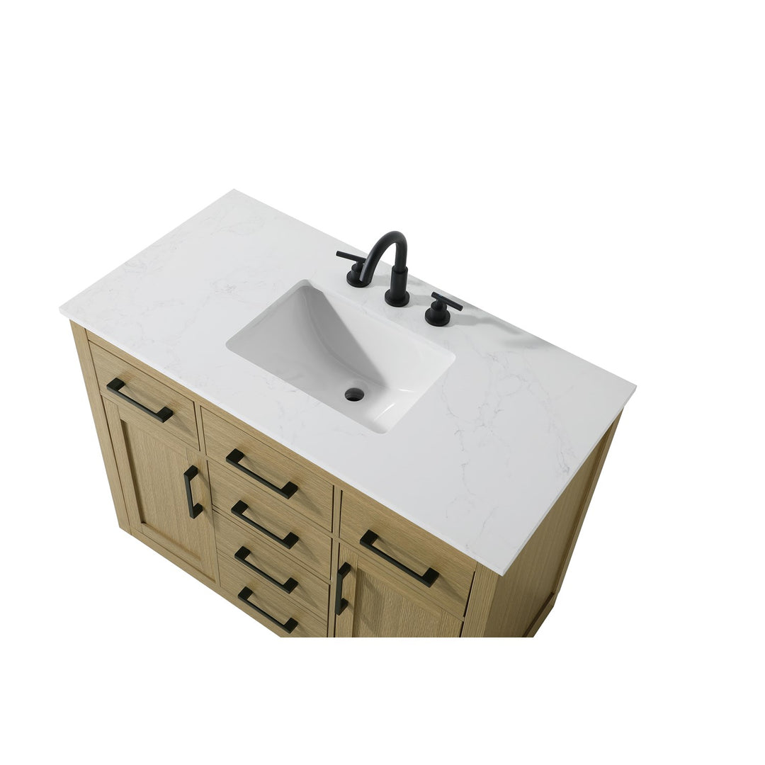 42 Inch Single Bathroom Vanity In Honey Brown - View 5 - Joshua Marshal