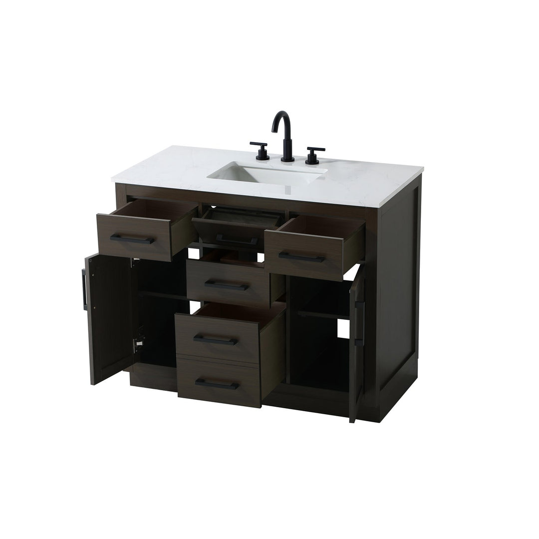42 Inch Single Bathroom Vanity In Mocha Brown - View 4 - Joshua Marshal