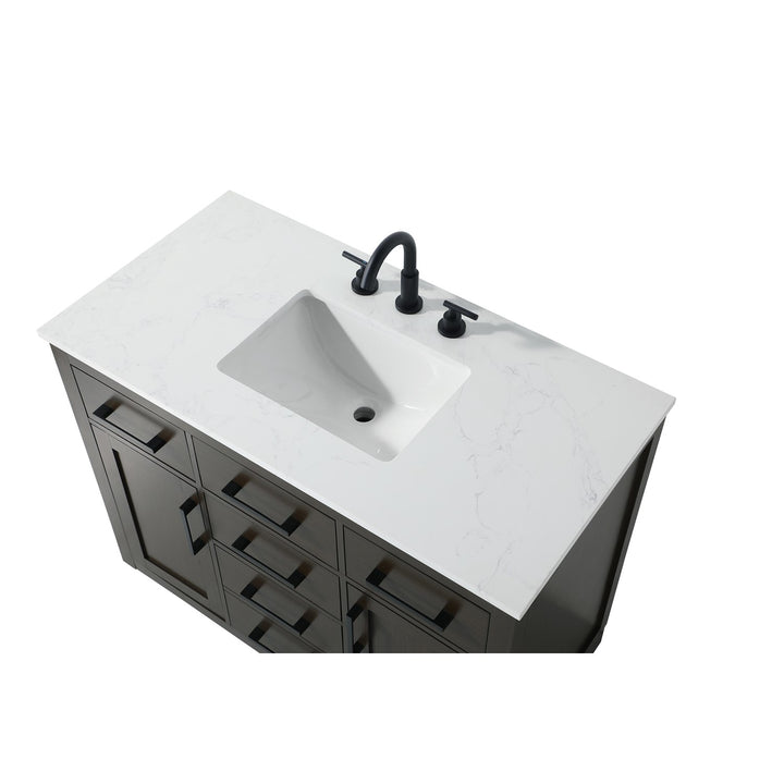 42 Inch Single Bathroom Vanity In Mocha Brown - View 5 - Joshua Marshal