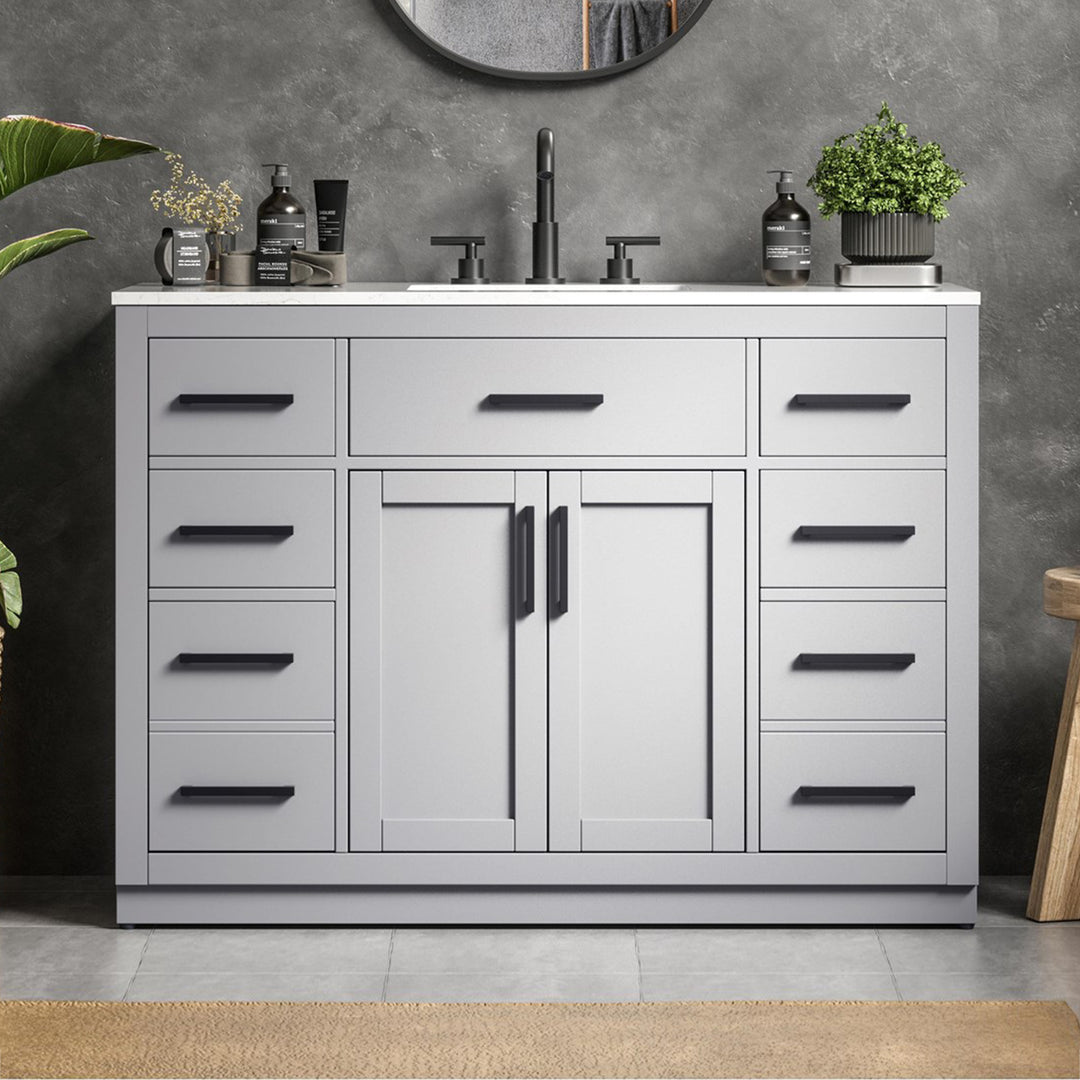 48 Inch Single Bathroom Vanity In Grey Grey Finish - KITCHEN & BATH by Joshua Marshal