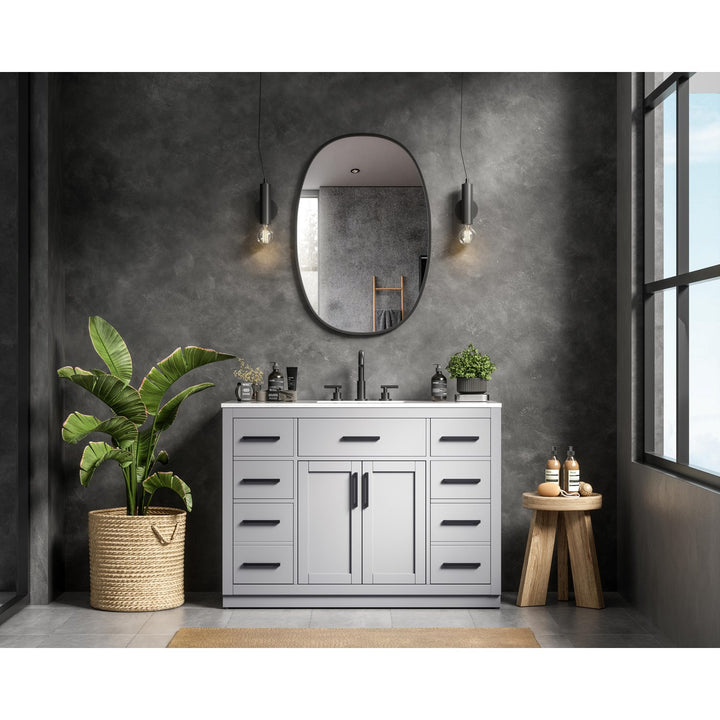 48 Inch Single Bathroom Vanity In Grey - View 2 - Joshua Marshal
