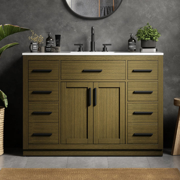 48 Inch Single Bathroom Vanity In Chestnut Brown Chestnut Brown Finish - KITCHEN & BATH by Joshua Marshal