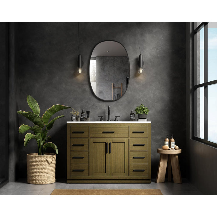 48 Inch Single Bathroom Vanity In Chestnut Brown - View 2 - Joshua Marshal