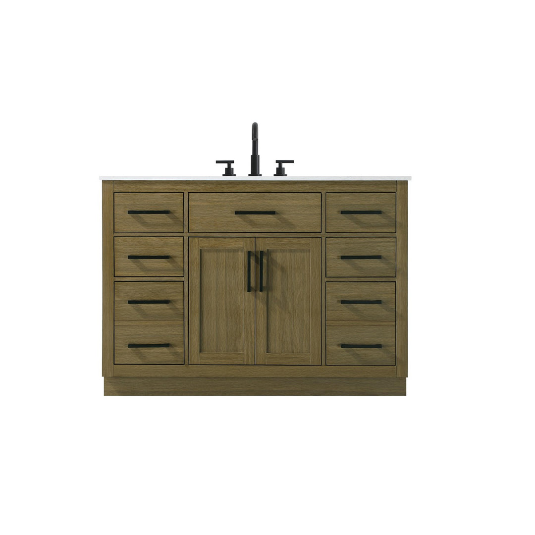 48 Inch Single Bathroom Vanity In Chestnut Brown - View 3 - Joshua Marshal