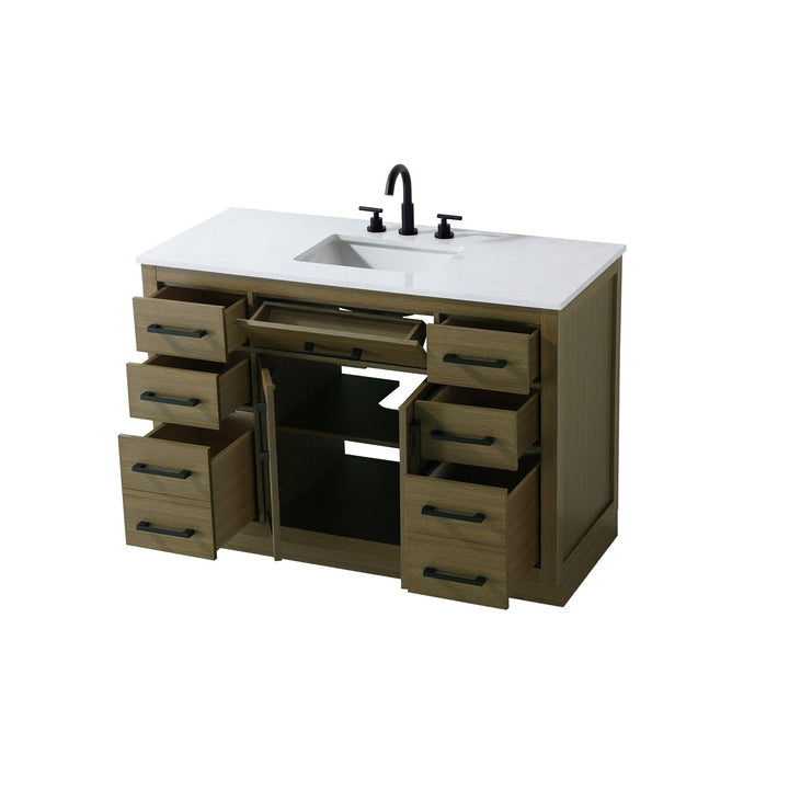 48 Inch Single Bathroom Vanity In Chestnut Brown - View 4 - Joshua Marshal