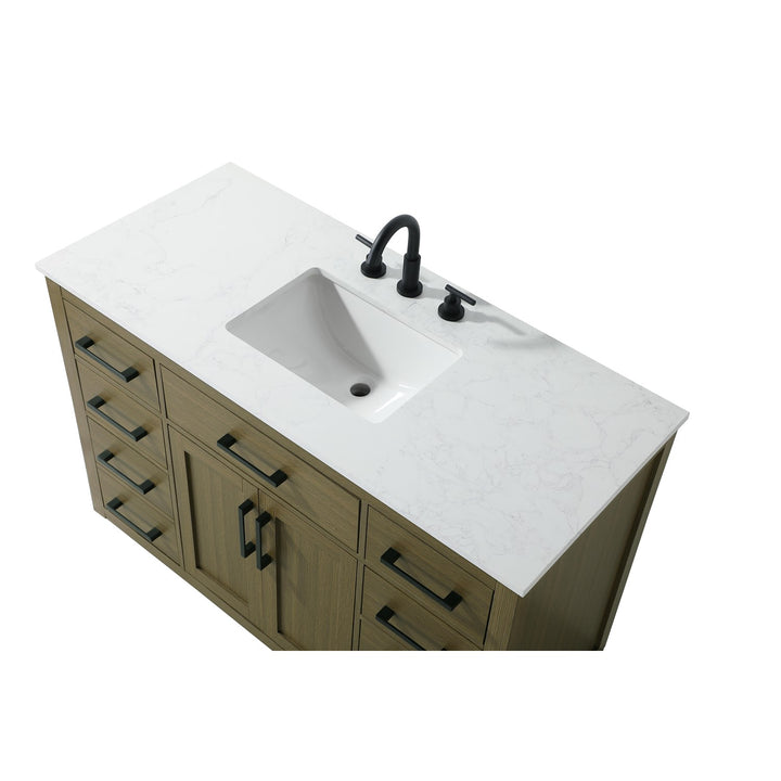 48 Inch Single Bathroom Vanity In Chestnut Brown - View 5 - Joshua Marshal