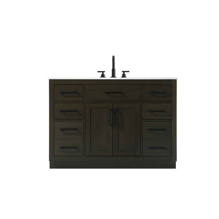 48 Inch Single Bathroom Vanity In Mocha Brown - View 3 - Joshua Marshal