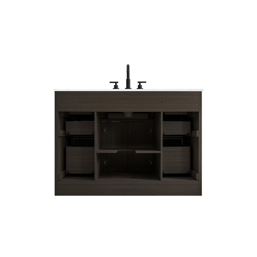 48 Inch Single Bathroom Vanity In Mocha Brown - View 6 - Joshua Marshal