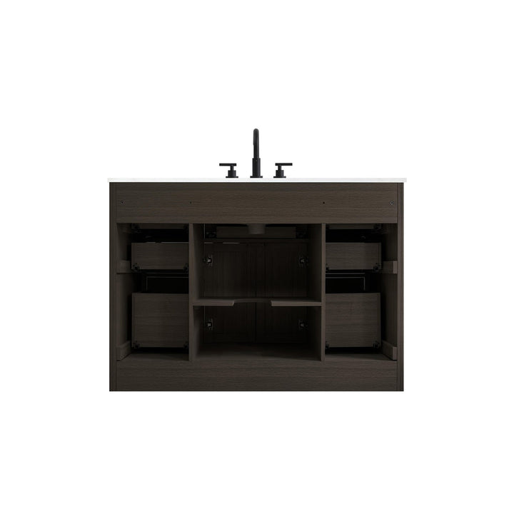 48 Inch Single Bathroom Vanity In Mocha Brown - View 6 - Joshua Marshal