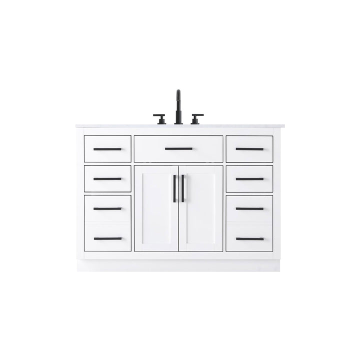 48 Inch Single Bathroom Vanity In White - View 3 - Joshua Marshal