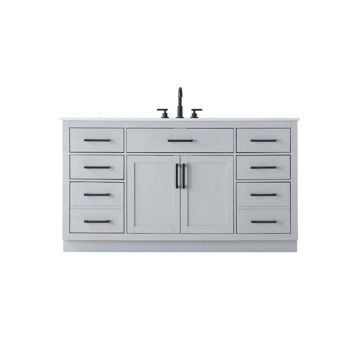 60 Inch Single Bathroom Vanity In Grey - View 3 - Joshua Marshal