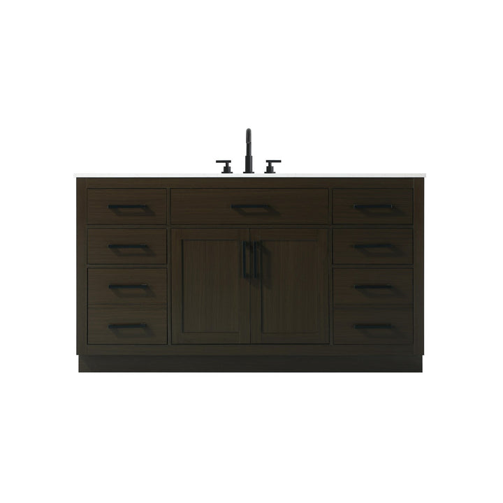 60 Inch Single Bathroom Vanity In Mocha Brown - View 3 - Joshua Marshal