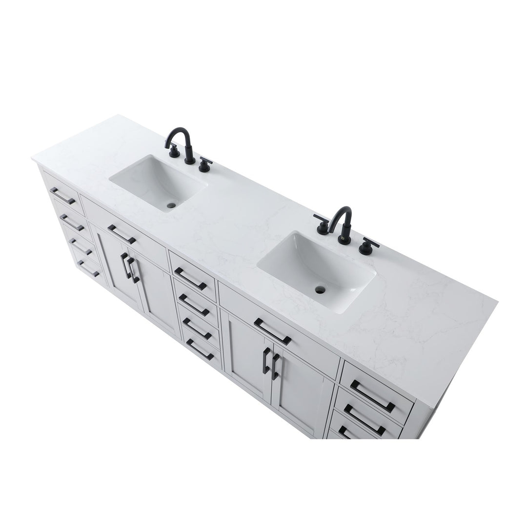 84 Inch Double Bathroom Vanity In Grey - View 5 - Joshua Marshal