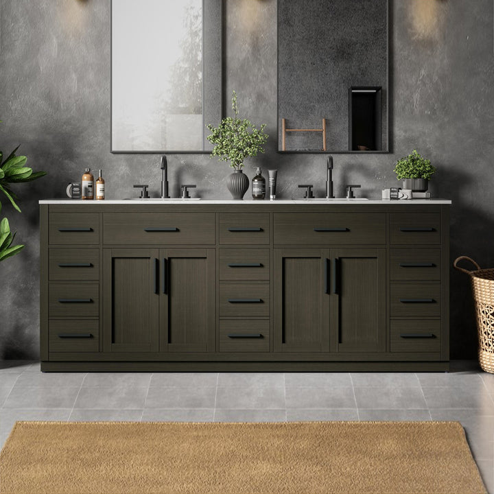84 Inch Double Bathroom Vanity In Mocha Brown Mocha Brown Finish - KITCHEN & BATH by Joshua Marshal