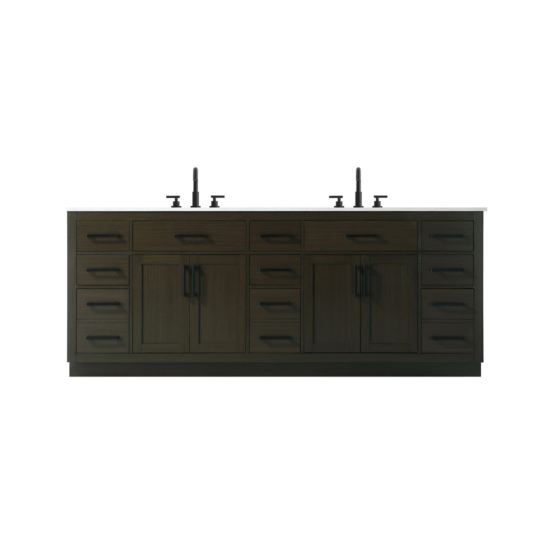 84 Inch Double Bathroom Vanity In Mocha Brown - View 3 - Joshua Marshal