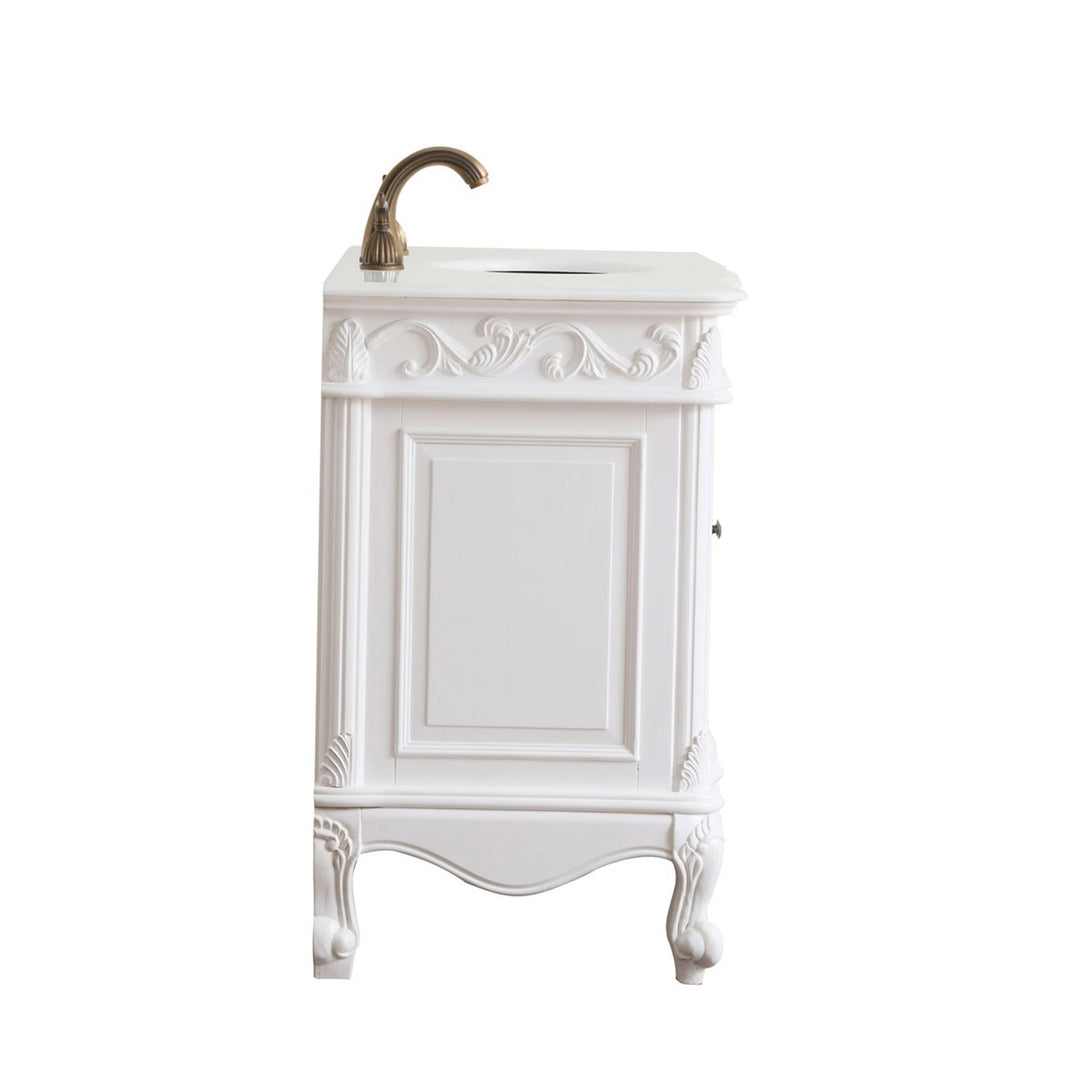 42 Inch Single Bathroom Vanity In Antique White With Ivory White Marble - View 6 - Joshua Marshal