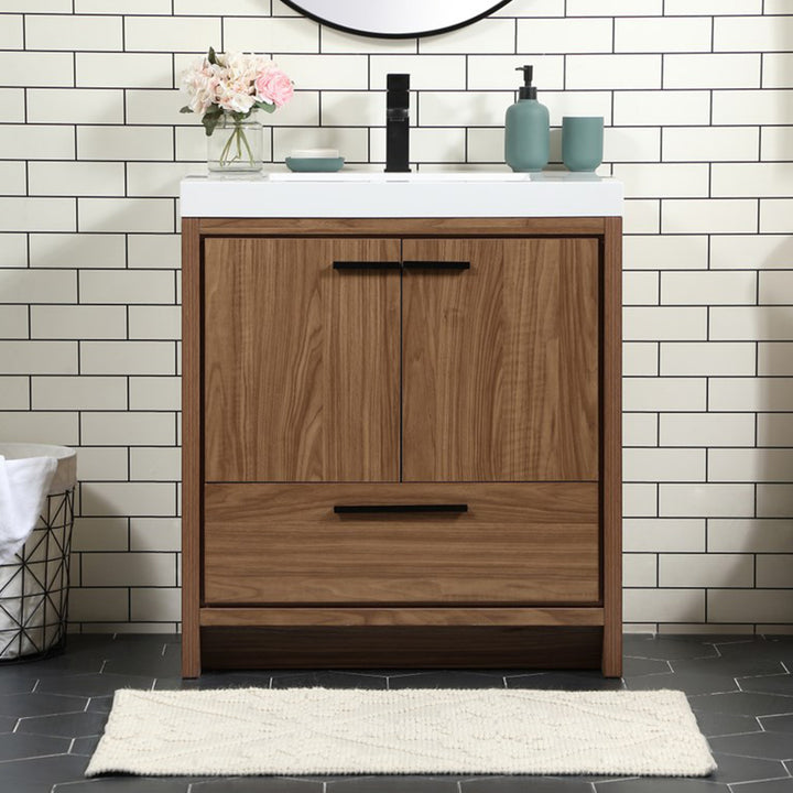 30 Inch Single Bathroom Vanity In Walnut Brown Walnut Brown Finish - KITCHEN & BATH by Joshua Marshal